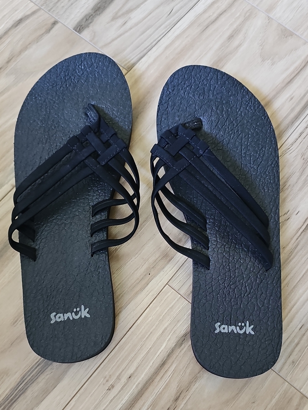 Sanuk Black Multi-Strap Women's Slide Sandals